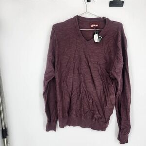 Alesbury Riverside Mens V-Neck Sweater Purple 100% Cotton MGS10013 Size Medium